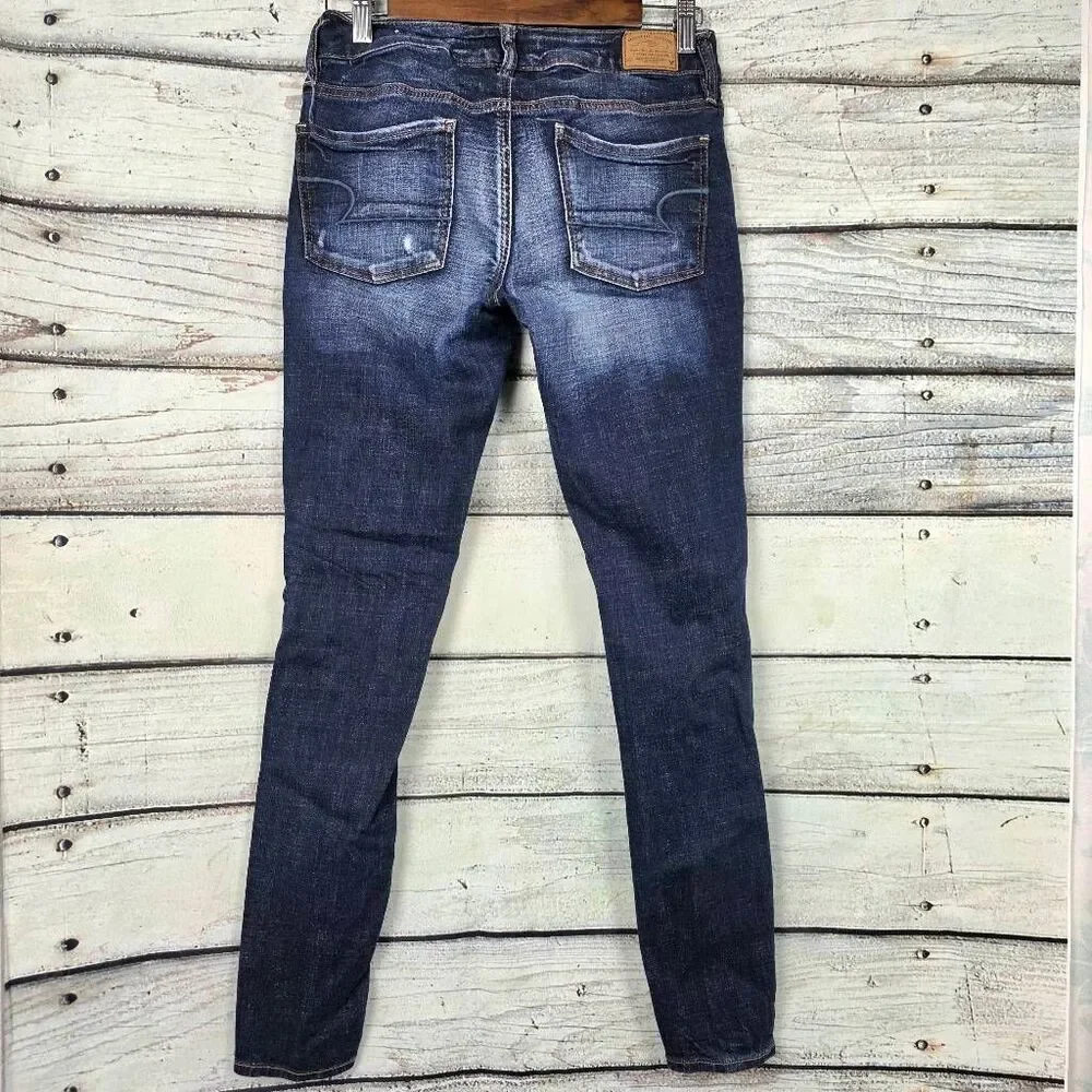 American Eagle Jegging Jeans Womens Distressed Super Stretch 2